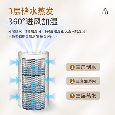 无雾加湿器自然蒸发物理加湿盒家用静音卧室纯净式健康加湿