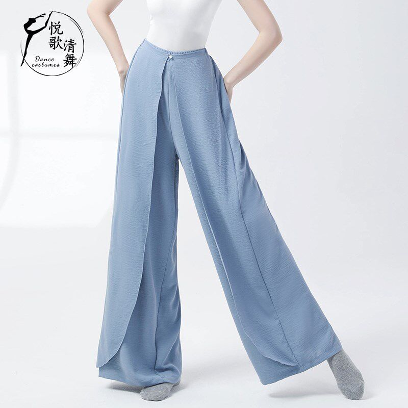 现代舞裤子阔腿古典舞直筒裤飘逸中国舞练功服夏天时尚舞蹈裤新款