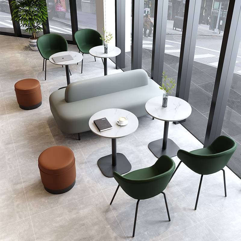 简约办公休闲洽谈沙发咖啡厅西餐厅奶茶店桌椅组合主题餐厅卡座椅