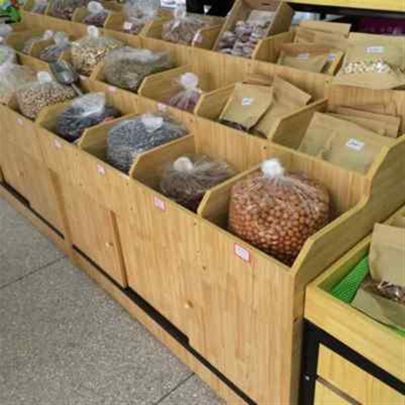 钢木超市五谷杂粮展示柜干果散称糖果炒货柜零食休闲食品中岛货架