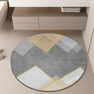浴室圆形硅藻泥地垫轻奢高级感吸水卫生间洗手台大尺寸防滑脚垫子