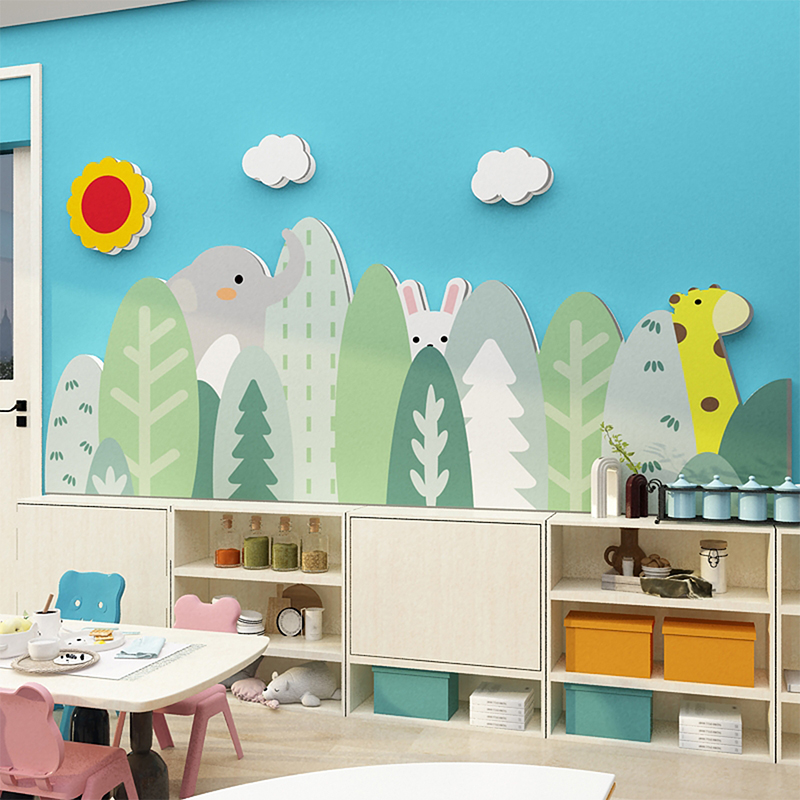 高端幼儿园环境创主题文化墙面装饰成品布置材料班级文化贴纸自粘
