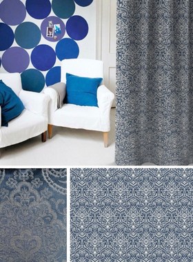 窗帘面料布料100364松果花6色可选