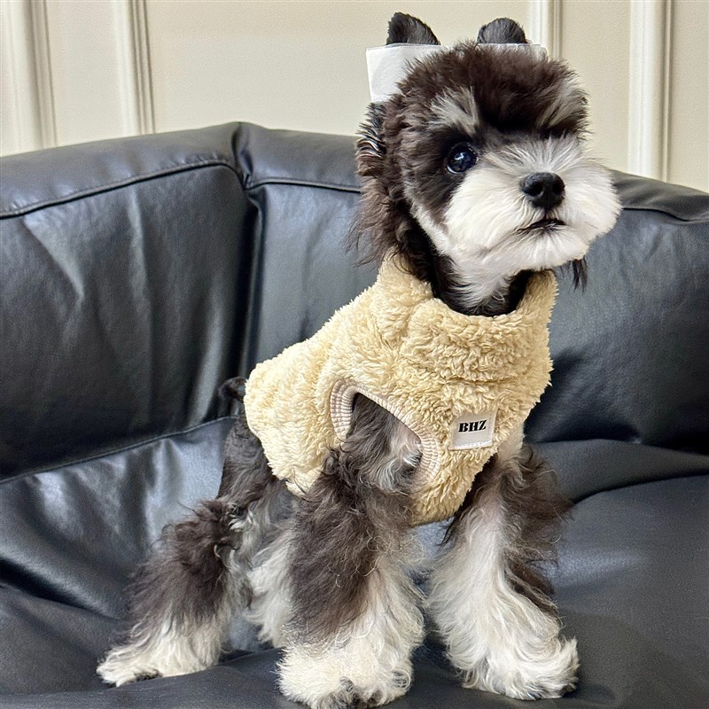 舒棉绒保暖自发热超轻睡衣白胡子雪纳瑞衣服泰迪比熊狗狗衣服