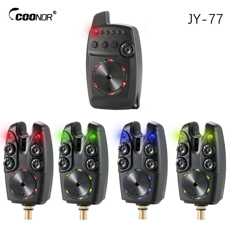 酷诺无线钓鱼电子报警器JY-77欧式鲤鱼灯光可调库钓警报器工厂