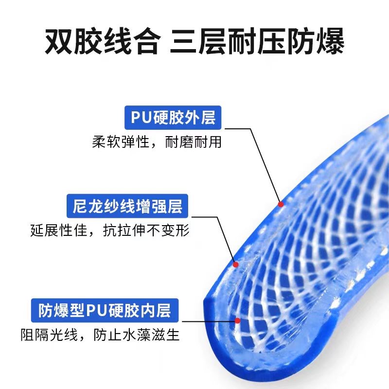 汽修8mmPU夹纱气管气泵10厘高压气动扳手防爆空压机软管12/16mm充