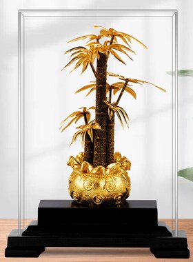 新款金箔招财树发财树摆件开业礼品乔迁新居礼物客厅办公室桌面