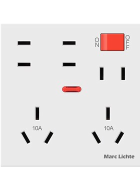 86型一开十二10六多孔带开关16a大功率K厨房暗装8八孔空调插座面