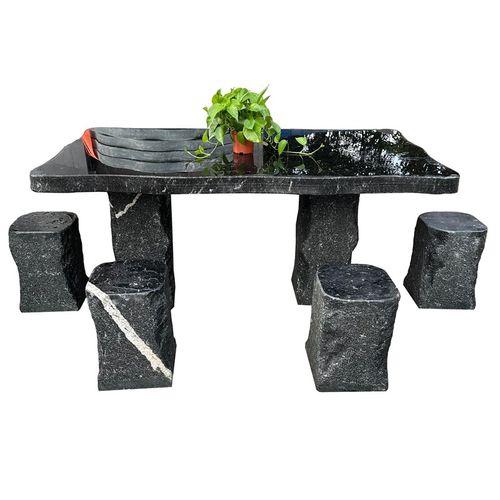 石桌石凳天然花岗岩户外庭院花园一套大理石茶台家用别墅石头桌椅