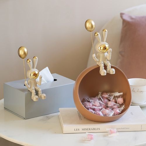 太空兔玄关钥匙收纳摆件客厅家居装饰电视柜茶几乔迁开业礼品