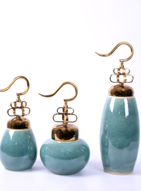 新中式陶瓷装饰器皿客厅电视酒柜装饰品摆件家居样板房间软装饰品