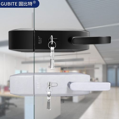 不锈钢玻璃门执手锁单开双开门开孔锁带把手哑黑色办公室隔断门锁