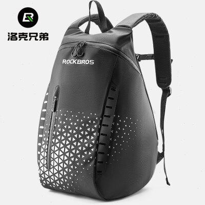 洛克兄弟摩托车头盔包机车背包收纳袋置物兜大容量反光通勤骑行包