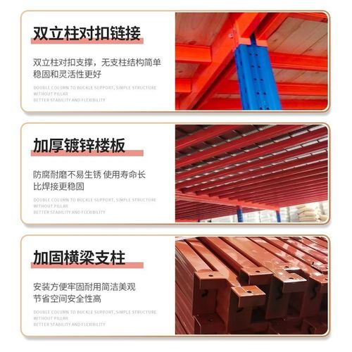 定制阁楼平台货架重型二层仓库可拆卸平台式货架搭建Z工厂钢结构