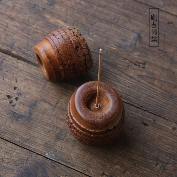 复古立香线香插香炉日式室内竹根手工文玩茶道香薰炉香座茶桌摆件