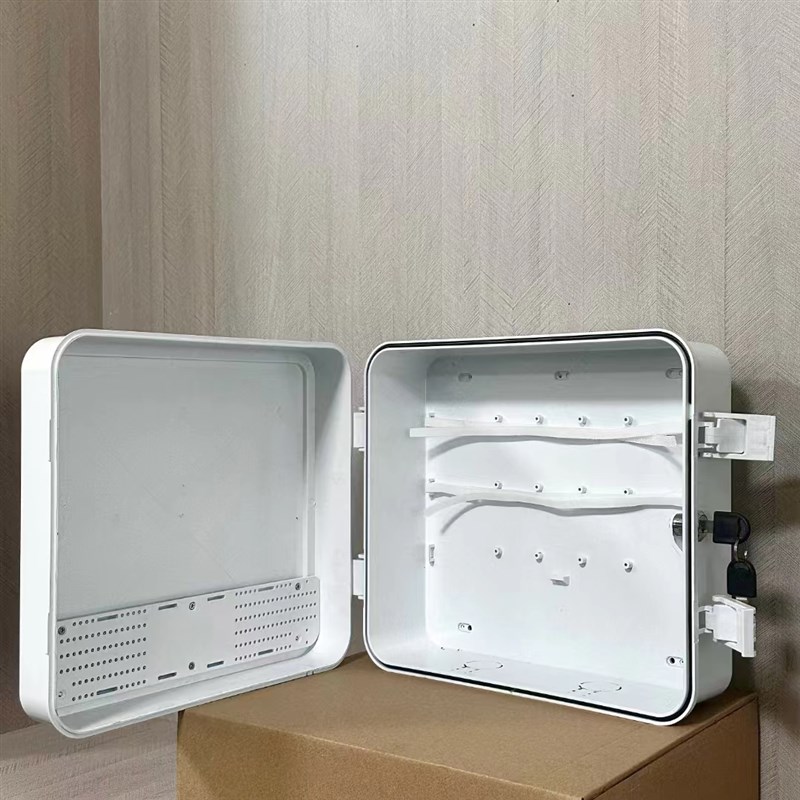 监控网络智能化设备箱带锁塑料防雨交换机路由器排插收纳分层