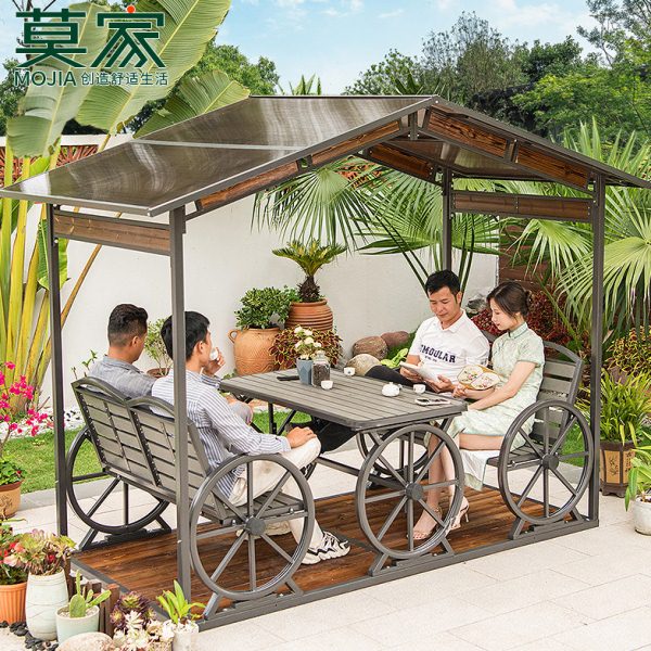 莫家户外摇椅庭院花园四人秋千露台荡秋千室外别墅动力秋千摇椅