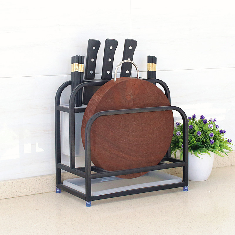 不锈钢厨房刀架多功能置物架放刀具架刀座一体免打孔收纳架菜刀架