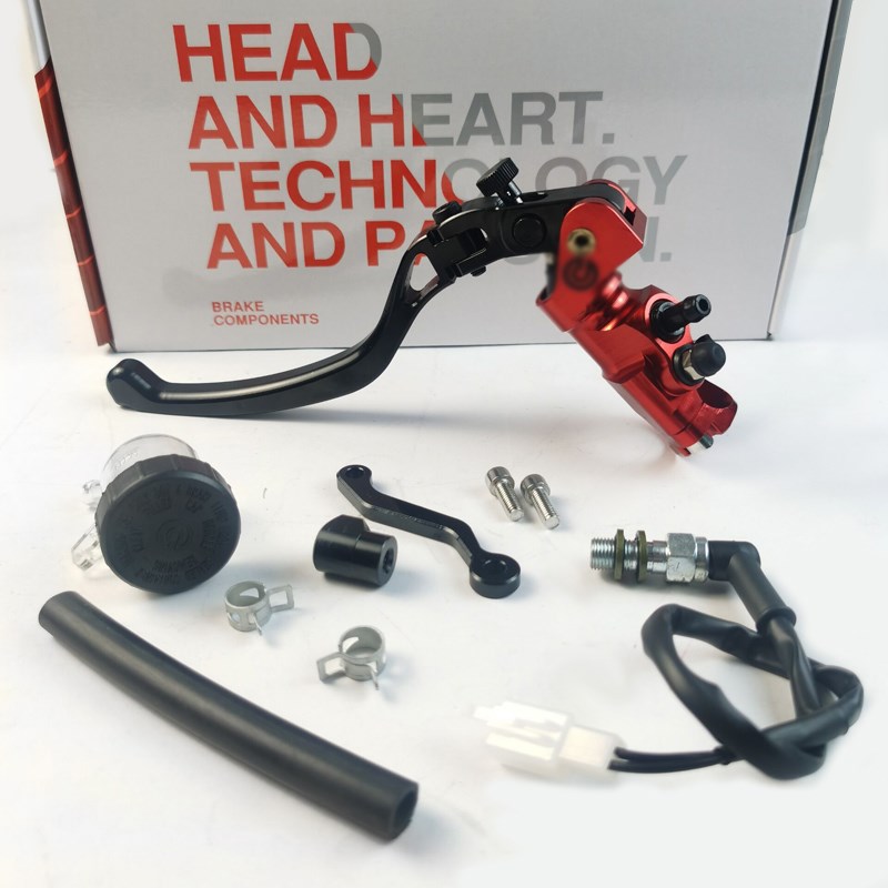 摩托车电动CNC改装16活塞刹车泵总成泵防摔手把碟刹液压直推上泵