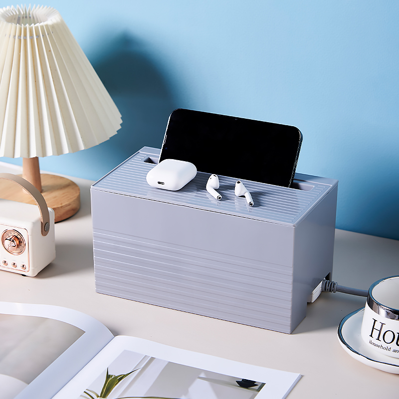 电源线电线收纳盒延长线插排桌面遮挡神器数据线集理线盒插座理线