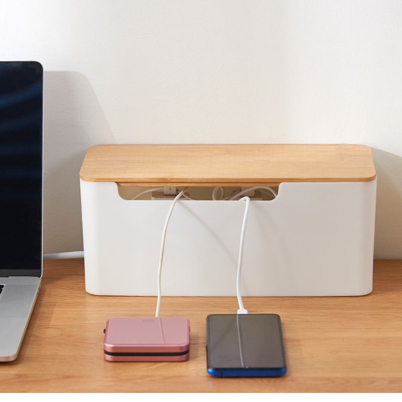 电线收纳盒家用集线盒木板充电器遮挡电源线插座排插理线收纳神器