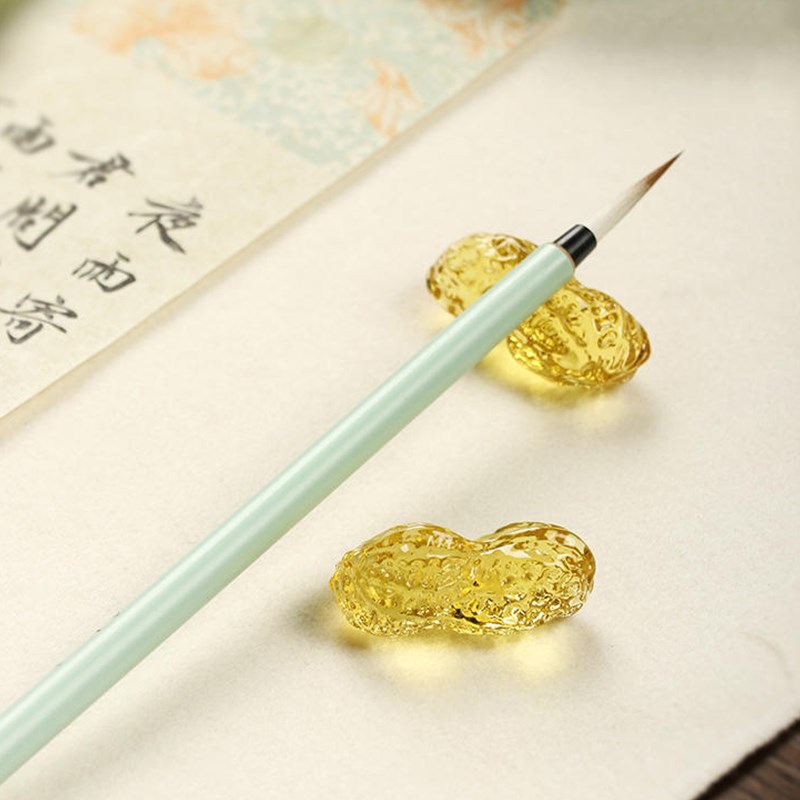 花生笔搁毛笔陶瓷笔架笔山笔托文房书法用品摆件学生创意笔枕新颖
