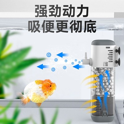 鱼缸过滤器过滤循环水泵制氧一体机净水三合一氧气泵小型超静音