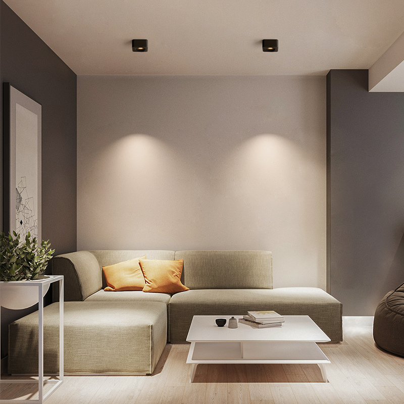 led明装筒灯超薄方形盒仔斗胆灯客厅无主灯智能卧室单头防眩射灯