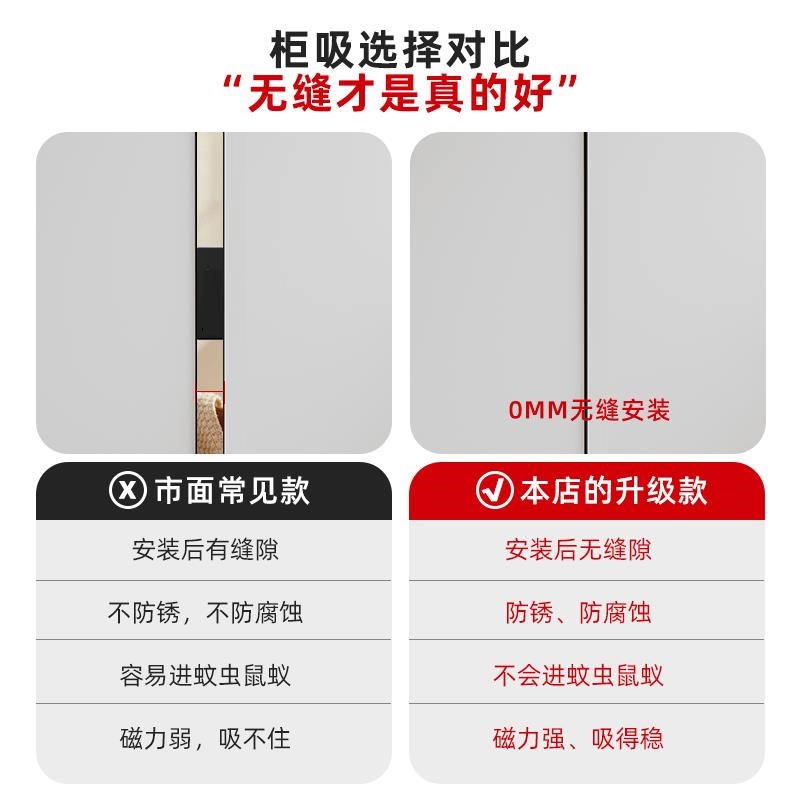 新款免打孔磁吸贴片衣柜门吸合器橱柜门强磁铁抽屉推拉门隐形门吸