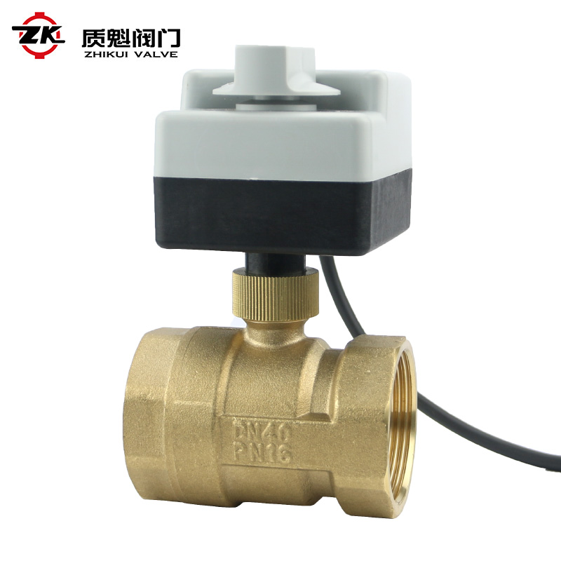 手自一体电动二通球阀AC220V带手动风机盘管控制阀DN15 20 25 32