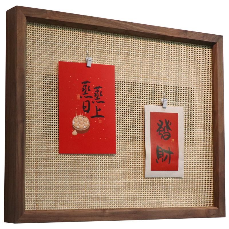 配电箱装饰画免打孔玄关墙上电表箱遮挡盒樱桃实木原木风竖款定制