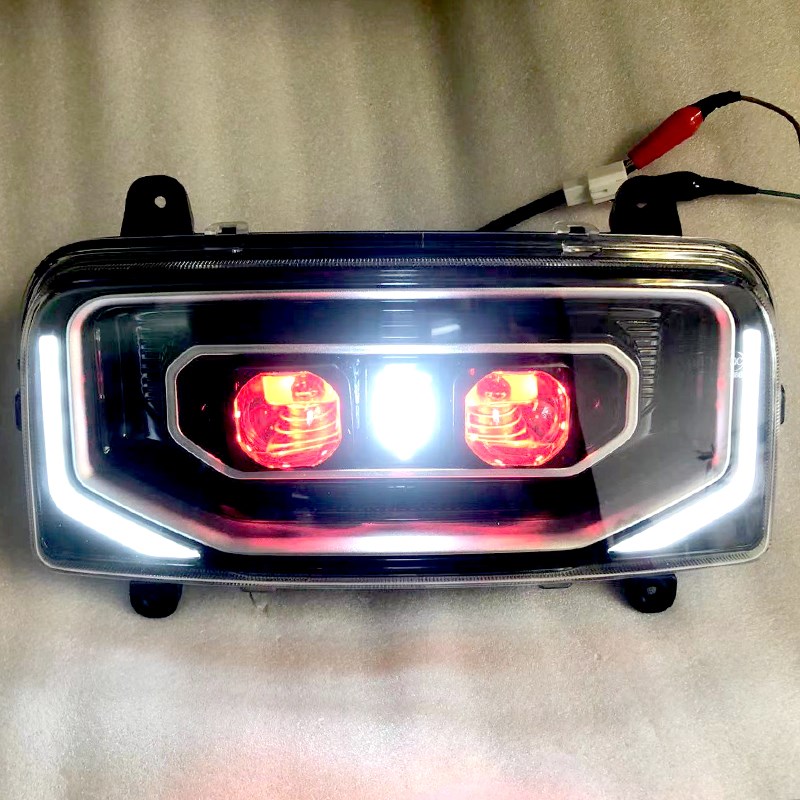 LED激光矩阵大灯双光透镜远近一体式模组短款车头大灯恶魔鱼眼55W