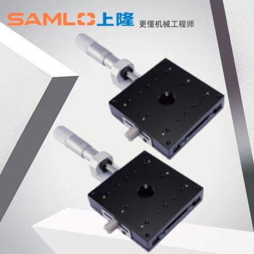 上隆原装交叉滚柱型X轴滑台-台面尺寸8080(CGZX80)千分尺旋钮