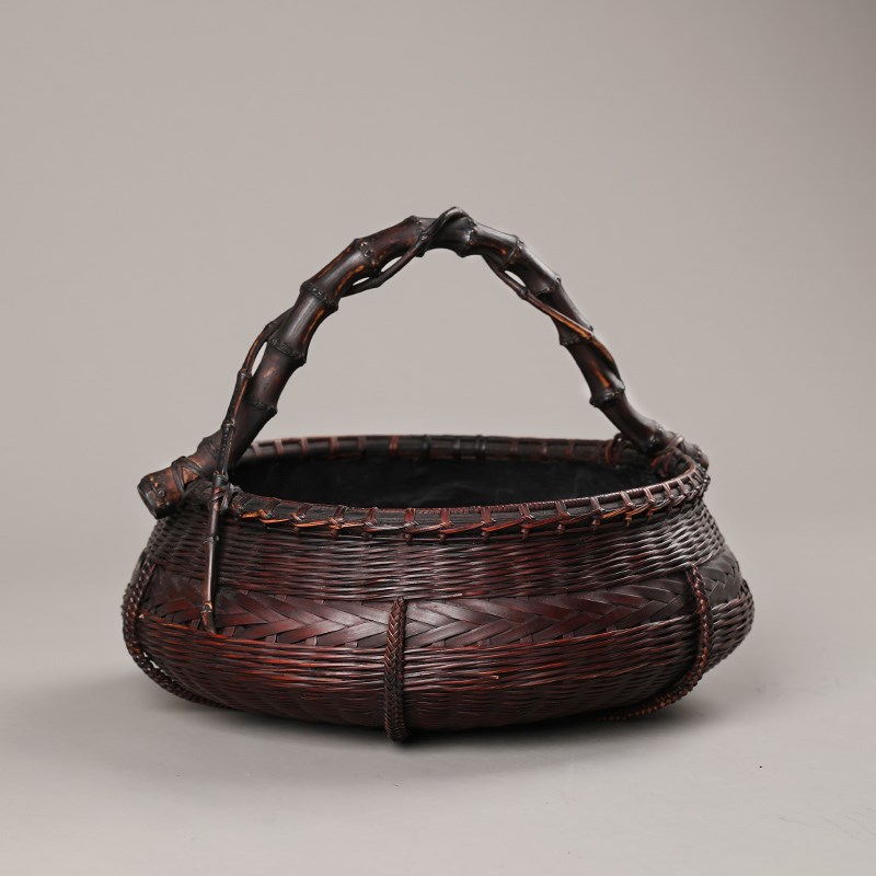 寒烟精工碳篓竹编大漆手工橄榄碳斗龙眼碳钵防漏灰篓煮茶配件茶道