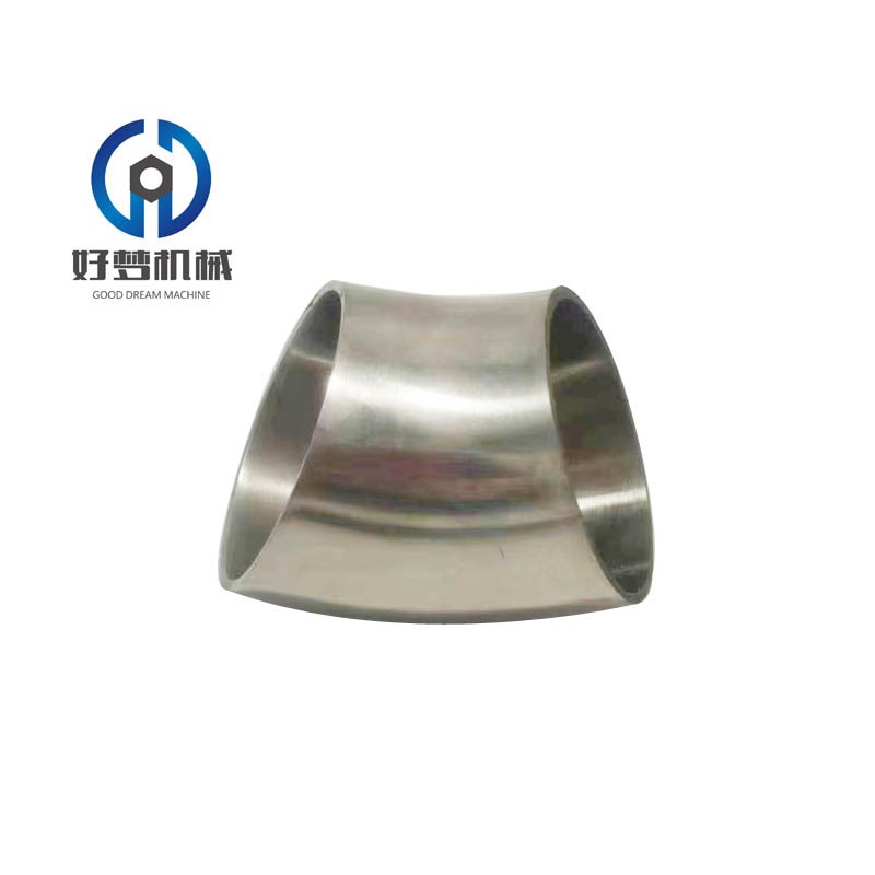 304不锈钢卫生级焊接弯头45度弯头抛光扶手弯管食品级冲压管件