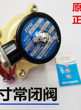 SYPC 1寸水阀2W250-25 DN25牙径电磁阀220V 24V 380V 2W-250-25