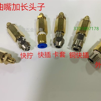 黄油嘴延长接头加油嘴快拧润滑油咀铜管软管加油内牙快接黄油M810