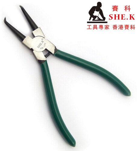 香港赛科SHE.K弯咀穴弯 多规格挡圈钳 内弯卡簧钳 轴用机修卡环钳