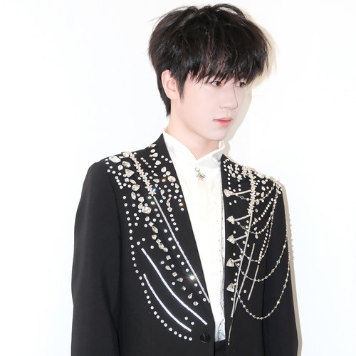 黄誉博同款镶钻刺绣男西服