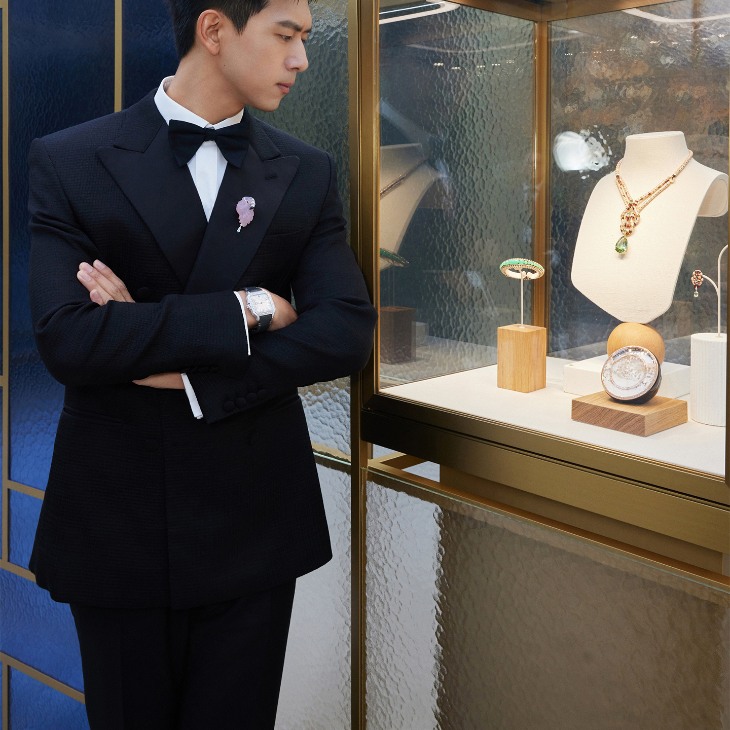 李现同款黑色双排扣高端绅士西装