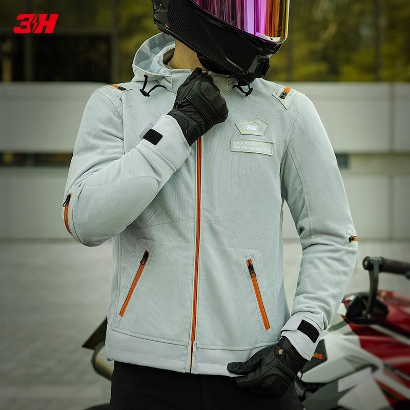 3H摩托车骑行服冰凌夏季网眼男女防摔透气通勤摩托车机车服赛车服