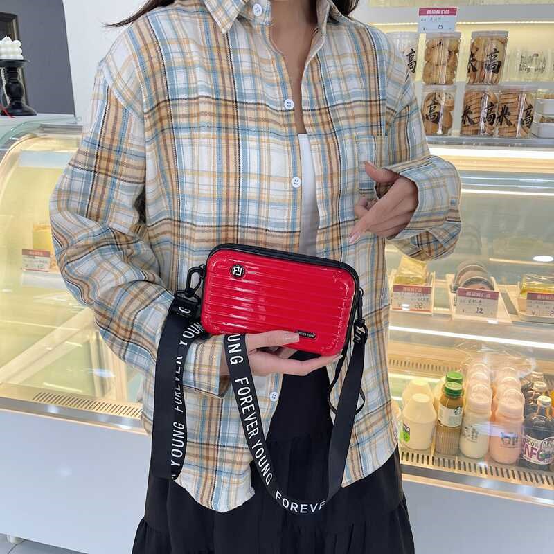 箱子小包包迷你行李箱旅行箱PC塑料硬壳小方包女单肩包斜挎手机包