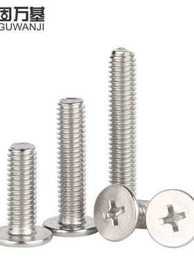 304不锈钢CM大平头超薄头扁平头十字螺丝钉黑色电脑螺丝M2M3M4-M6