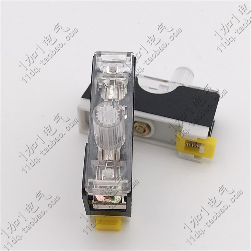 保险管座 6*30 FS-10卡轨式保险丝座 带显示熔断器 带保险丝FS101