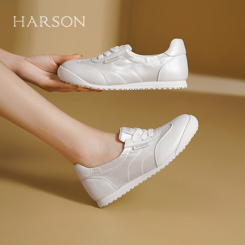 哈森德训鞋2025夏季新款运动休闲舒适内增高薄款女鞋HWCM250107
