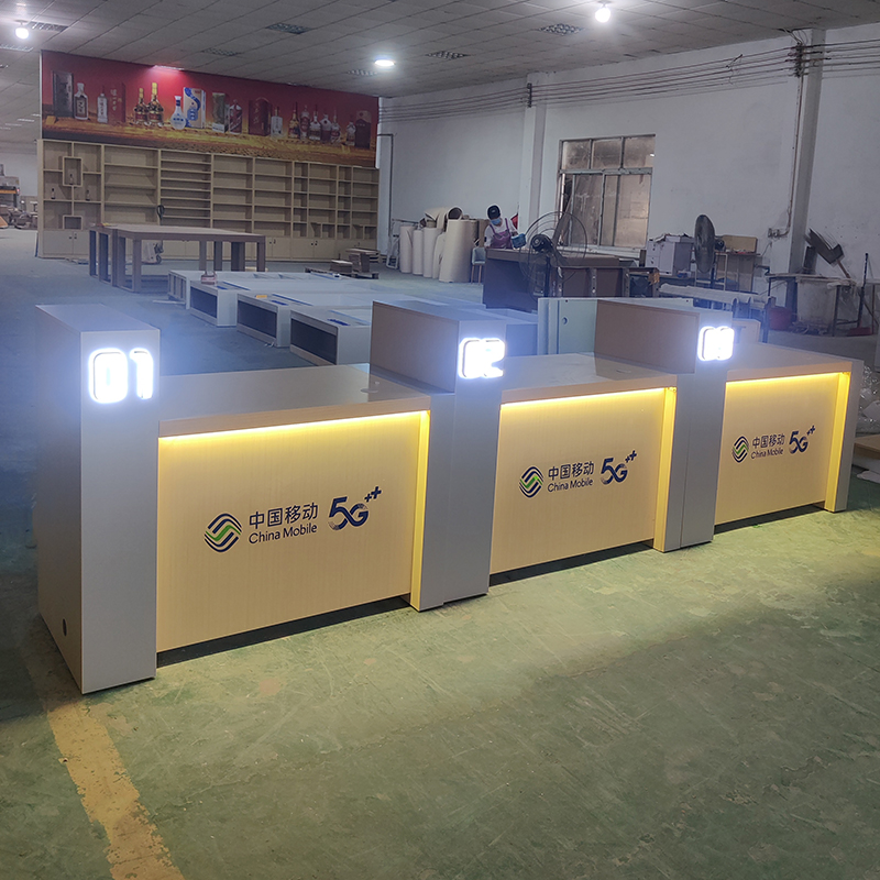 中国移动业务受理台电信联通营业厅手机店接待台席办理柜台前台桌