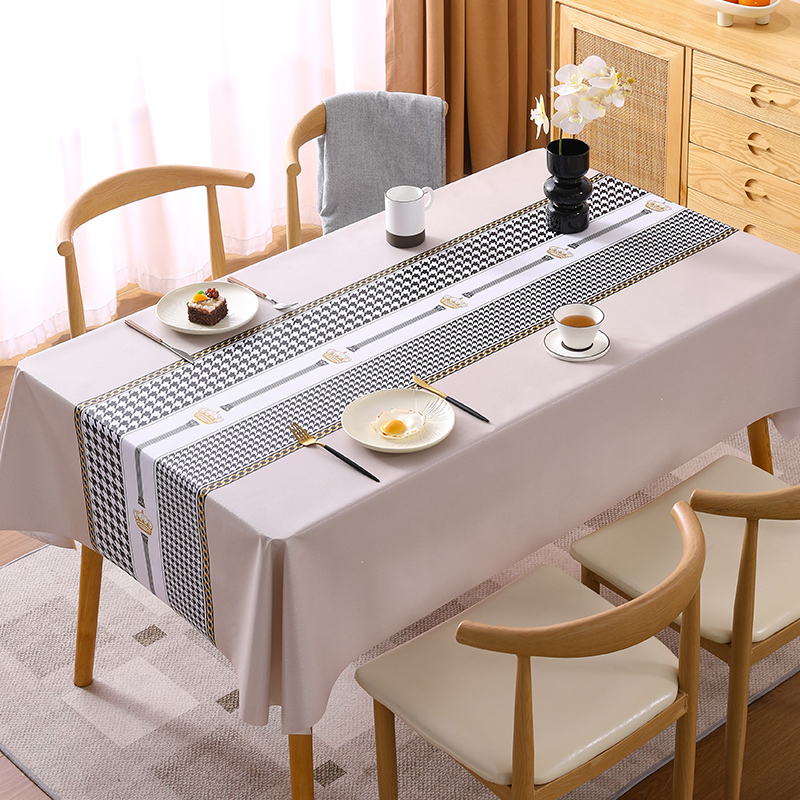 桌布防水防油免洗防轻奢高级感餐桌布茶几台布家用桌垫Y2023新款