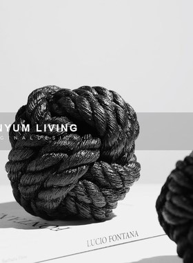 简约创意家居客厅l桌面艺术样板间装饰品书房软装树脂麻花绳球摆