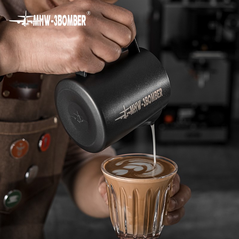 MW-3bOME轰炸机拉花缸 咖啡奶泡杯专业尖嘴拉花杯不锈钢打奶缸