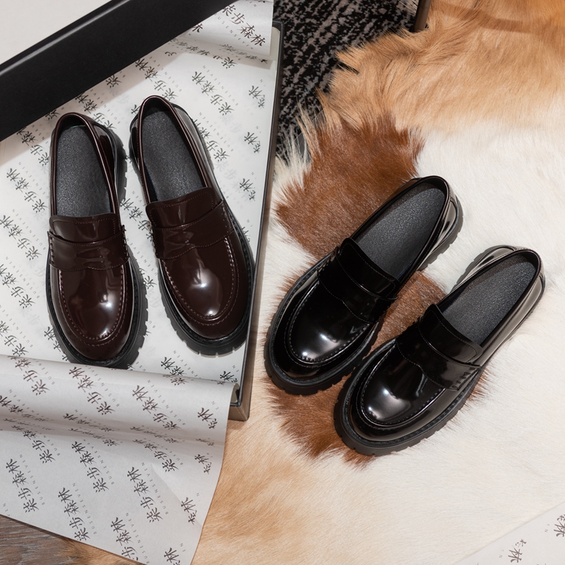 柒步森林厚底乐鞋平底jk小皮鞋复古文G艺单鞋子女春秋2021年新款